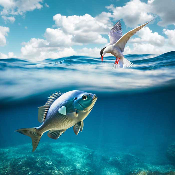 Un petit poisson, un petit oiseau, s’aimaient d’amour tendre